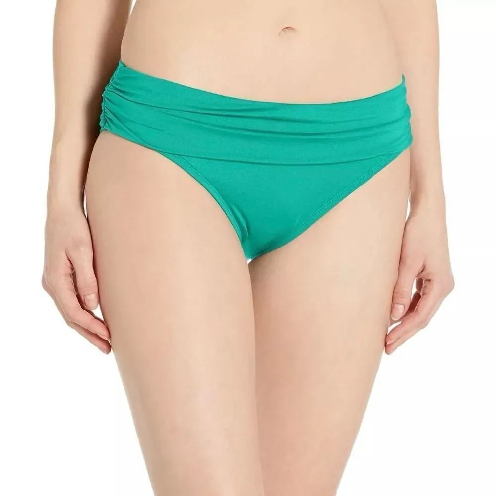 Kenneth Cole Shirred Banded Hipster Bikini Bottom size XXL Forest Jade